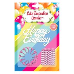 Widmann 08102 08102 Kaarsen, verjaardagskaars, Happy Birthday, 16 stuks, accessoires, verjaardag