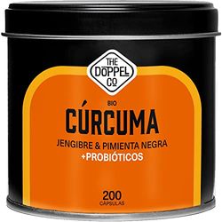 200 Gélules de Curcuma Bio avec Probiotiques, Gingembre et Poivre Noir - Dose Maximale 1460mg - Antioxydant et Anti-inflammatoire Naturel - Os et Articulations - Certifié Biologique