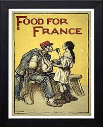 Lumartos, Vintage Poster Food For France Contemporary Home Decor Wall Art Print, Black Frame, A3 Size