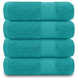 GC GAVENO CAVAILIA Egyptian Thick Absorbent GSM [Pack of 4-Teal ] Gaveno Cavailia Miami Lot de 4 essuie-Mains épais et absorbants en Coton égyptien 700 g/m² Bleu Sarcelle, Hand Towel (50x85 Cm)