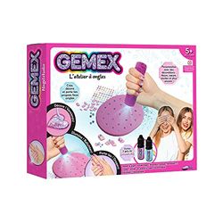 MYBO TV L'Atelier à NAILS Kit Gift Idea Girl - 24 Fake Children + 2 Gels + Gem Mould + UV Lamp + Stickers, Pink