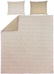Meyco Home Cheetah/Uni sänglinne dubbelsäng (bomull, material som andas, lättskött, praktisk vikremsa, mått: 200 x 200/220 cm), taupe