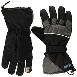 Gregster Guanti da Sci e Snowboard per Uomo con Isolamento Termico Thinsulate, Polpastrelli Touch Screen e Palmo Gommato, Nero / Grigio XL