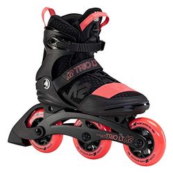 K2 Skates Femmes Patins en Ligne Trio LT 100 W Black_Coral — Black - Coral — EU: 36 (Mondo: 190-230 / cm: 19-23 / UK: 3.5 / US: 6) — 30F0128