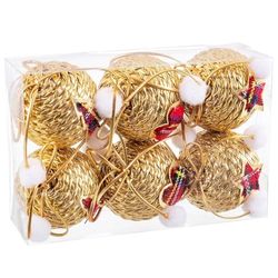 Set van 20 ballen van 6 cm en kerstboomversiering goud