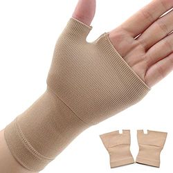 Lot de 2 gants de compression pour poignet et poignet - Pour soulager la douleur du canal carpien - Gants sans doigts - Pour homme et femme (S, kaki) arthrite