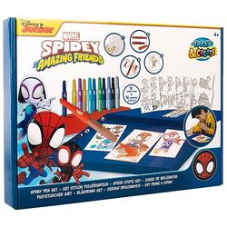 Disney - Marvel - Spidey and his Amazing Friends - zestaw pisaków w sprayu - kolorowe pisaki dla dzieci - zestaw do kolorowania z kredkami i koloryzującymi stronami