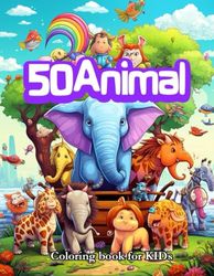 50 animals coloring book