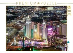 CALVENDO Puzzel Las Vegas Skyline bij nacht, 1000 stukjes, legformaat 64 x 48 cm, fotopuzzel voor gelukkige uren