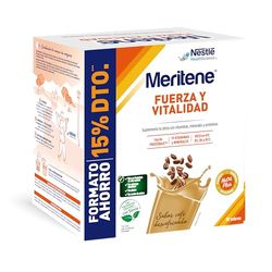 Meritene, Fuerza y Vitalidad, Batidos Sabor Café Descafeinado, Fuerza para tus Músculos, Vitalidad para ti, Nutrición para Adultos con Proteínas, Vitaminas y Minerales, 30 Sobres, 900 gr