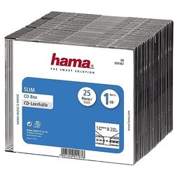 Hama Slim CD smyckeskrin | 25-pack | Transparent & Svart