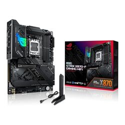 ASUS ROG Strix X870-F Gaming WiFi, AMD ATX motherboard, 16+2+2 power stages, DDR5 slots, four M.2 slots, PCIe 5.0 with full support for next-gen GPUs, WiFi 7, USB 10G w/PD 3.0 up to 30W
