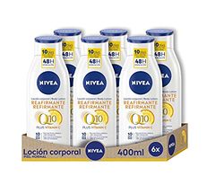 NIVEA Q10 Plus Vitamina C Loção corporal reafirmante (6 x 400 ml), para pele normal, creme hidratante para uma pele elástica em 10 dias