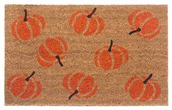 HANSE Home Zerbino in cocco per Halloween, per interni, naturale, con zucca, arancione, antiscivolo, per corridoio, terrazza, ingresso, 45 x 75 cm