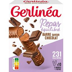 Gerlinéa - Barre Repas Saveur Chocolat - Repas, Équilibré, Complet et Rapide - 206077