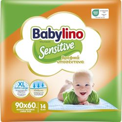 Babylino Sensitive jednorazowe podkładki dla niemowląt, 90 x 60 cm, z dodatkową chłonnością, 14 sztuk