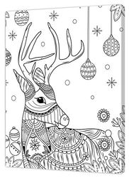 Pintcolor 9095 Telaio con Tela Stampata da Colorare, Wood, Bianco/Nero, 30 x 40 x 3.5 cm , 100% Made in Italy