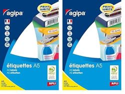 Etui A5 384 étiquettes blanches 15 * 50 mm (Lot de 2)