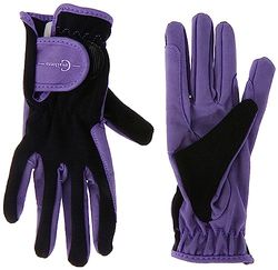 Covalliero Crianças erreit luva Lilli tamanho L Luvas de hippica, preto/roxo, L