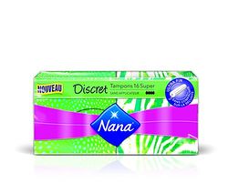 Nana Tampons discret super sans applicateur - La boîte de 16