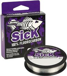 Berkley Sick Fluorocarbon Leader Materiaal - Doorzichtige Fluorocarbon lijn, Snel Zinkend en bijna onzichtbaar onderlijn materiaal van 50m voor het roofvissen