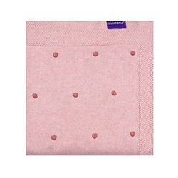 Clevamama Couverture Tricotée avec Pompons en Coton Bio pour Bébé Rose 80 x 100 cm