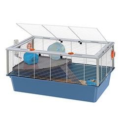FERPLAST Gabbia Roditori CRICETI 15 per Criceti, in Metallo, Accessori inclusi: Mangiatoia, Beverino, Casetta, Ruota, Ripiano, Scaletta. 78x48xh39cm