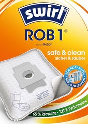 Swirl ROB 1 EcoPor - Bolsas para aspiradora iRobot (8 bolsas, algodón)