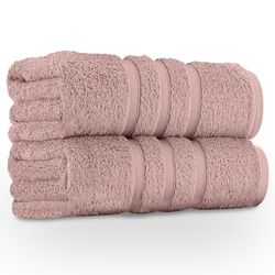 GC GAVENO CAVAILIA Large Bath Sheets 2 Pack - 100% Egyptian Cotton - Quick Dry Extra Large Towels - Easycare & Durable - Blush Pink