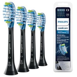 Philips Sonicare HX9044/33 Pack da 4 Testine di Ricambio C3 Premium Plaque Defence, con RFID e Tecnologia Adaptive, Per una Pulizia Profonda, Nero