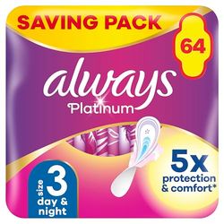 Always Platinum Night (Size 3) Wings 16 Pads x 4