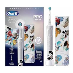 Oral-B Pro Kids elektrische tandenborstel, speciale editie, 1 handvat, 1 tandenborstelkop, 1 reiskoffer, ontworpen door Braun voor kinderen vanaf 3 jaar