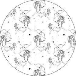 Bonateks, Ronde digitaal bedrukte muismat, antislip onderkant, voor kantoor en thuis, diameter: 22 cm