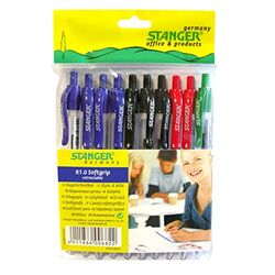 Stanger 18000300018 R1.0 intrekbare softgrip PB 4 x blauw 3 x zwart 2 x rood 1 x groen