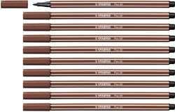 Marcador premium STABILO Pen 68, caixa com 10 unidades cor siena