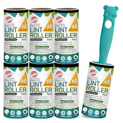 G4GADGET Lint Roller for Pet Hair – 7 Refills (420 Sheets) with 1 Handle – Extra Sticky Lint Remover for Clothes, Furniture, Carpet – Cat & Dog Hair, Dust & Fluff Cleaner