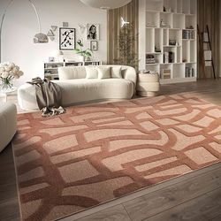 Villeroy & Boch matta med kort lugg – modern vardagsrumsmatta, hög låg effekt, modernt mönster för vardagsrum, sovrum, matsal – naturlig koppar, 160 x 230 cm
