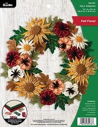 Bucilla 89278E - Kit per ghirlande in feltro, 41,9 x 41,9 cm, motivo floreale autunnale