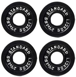 Fitvids Gietijzeren plaat halterschijf voor krachttraining en gewichtheffen, 2 inch midden (Olympisch), 1,1 kg (set van 4)