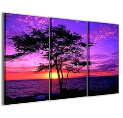 Stampe su Tela Kiawe Tree Hawaii Modern canvas van 3 panelen, reeds ingelijst, canvas, klaar om op te hangen, 90 x 60 cm