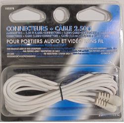 MAISANGE |CONNECTEURS + CABLE 2.50M POUR PORTIERS AUDIO ET VIDEO SS FIL