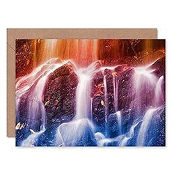 Fantasy Waterfall Photo Greeting Card With Envelope Inside Premium Quality