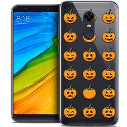 CASEINK fodral för Xiaomi Redmi 5 Plus (6) fodral [kristallgel HD halloween kollektion pumpa smiley design - mjuk - ultratunn - tryckt i Frankrike]