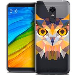 CASEINK fodral för Xiaomi Redmi 5 Plus (6) fodral [Crystal Gel HD Polygon Series Animal - mjuk - ultratunn - tryckt i Frankrike] uggla