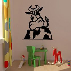 Tatoutex Stickers Portrait de Vache - Bleu Clair, L 80cm x H 89cm