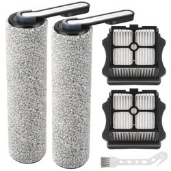 S5 Roller Brush and HEPA Vacuum Filter Replacement for Tineco Floor ONE S5 / S5 Pro / S5 Pro 2 / S5 Blue Cordless Wet Dry Vacuum Cleaner Replacement Parts Include 2 HEPA Filters, 2 Brush Rollers