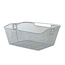Xlc Hinterradkorb-2128212200, Mijnen Pieper cesta traseira Mijnenpieper de malha estreita ganchos incluídos, 39 x 30 x 17 cm, PVC prateado unissexo para adulto, 39 x 30 x 17 cm