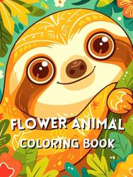 Flower Animal Adult Coloring Book with Animals, Flowers, Mandala, Patterns for Mindfulness and Relaxation