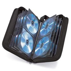 Hama Pochette (pour 80 CD/DVD/Blu-Ray, classeur de Rangement, Gain de Place pour Le Bureau, Le Salon et la Maison, étuis de Transport) Noir