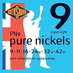 Rotosound snaren voor elektrische gitaar PURE NICKELS 6-snaren PN9 Super Light 9-42